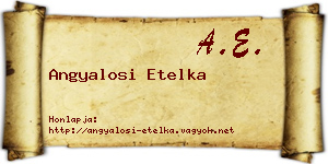 Angyalosi Etelka névjegykártya